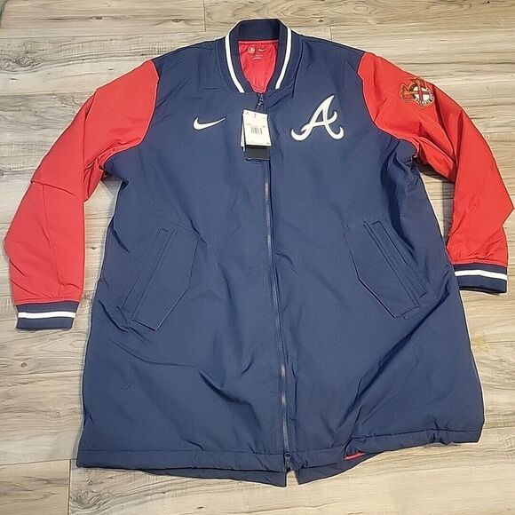 Atlanta Braves‎ Nike Authentic CollectionFull-Zip Boomer Oversize Jacket NWT